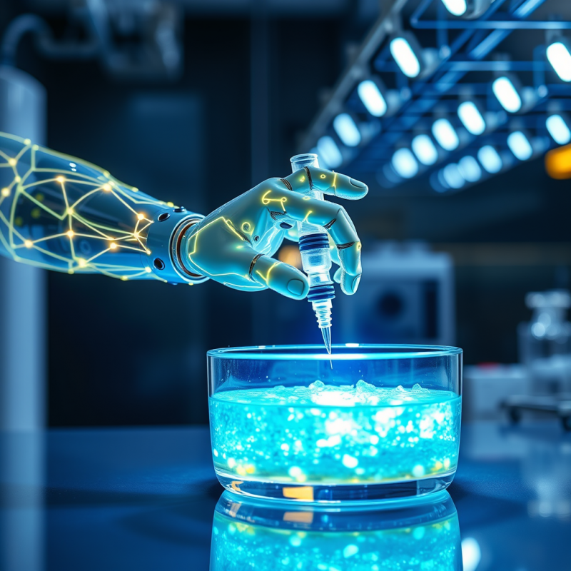 Futuristic Robotic Arm with Glowing Circuitry