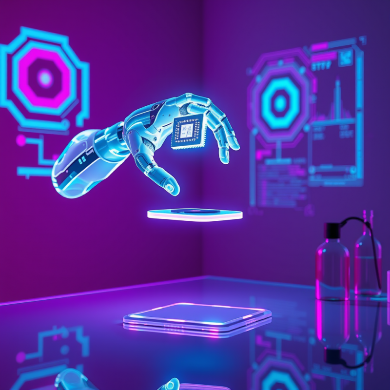 Futuristic Robotic Hand Hovers, Delicately Holding a