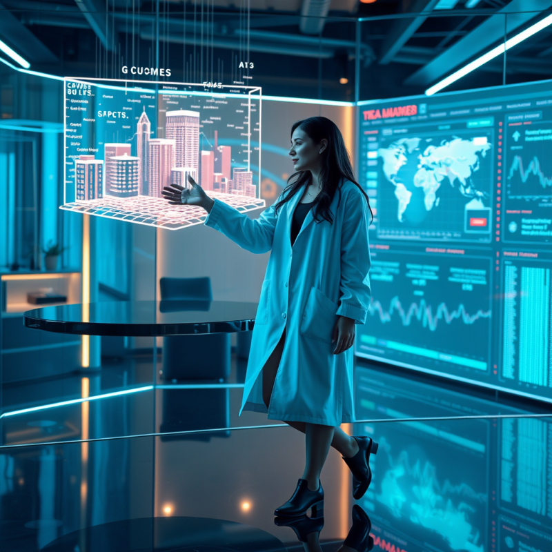 Futuristic Tech Startup Founder in a Neon-accents Lab C...