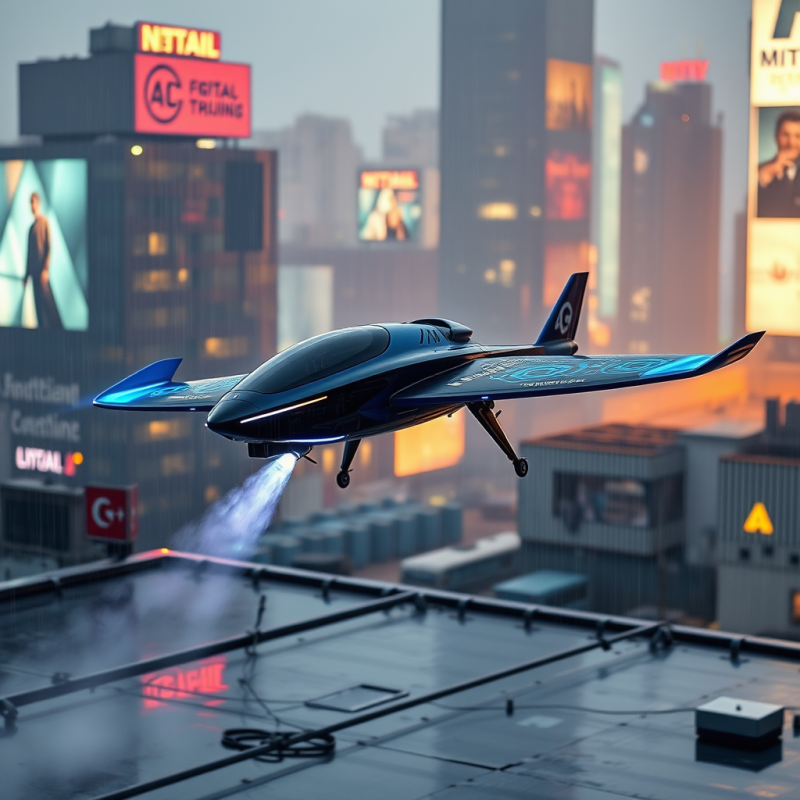 Futuristic Vertical Takeoff Electric Aircraft