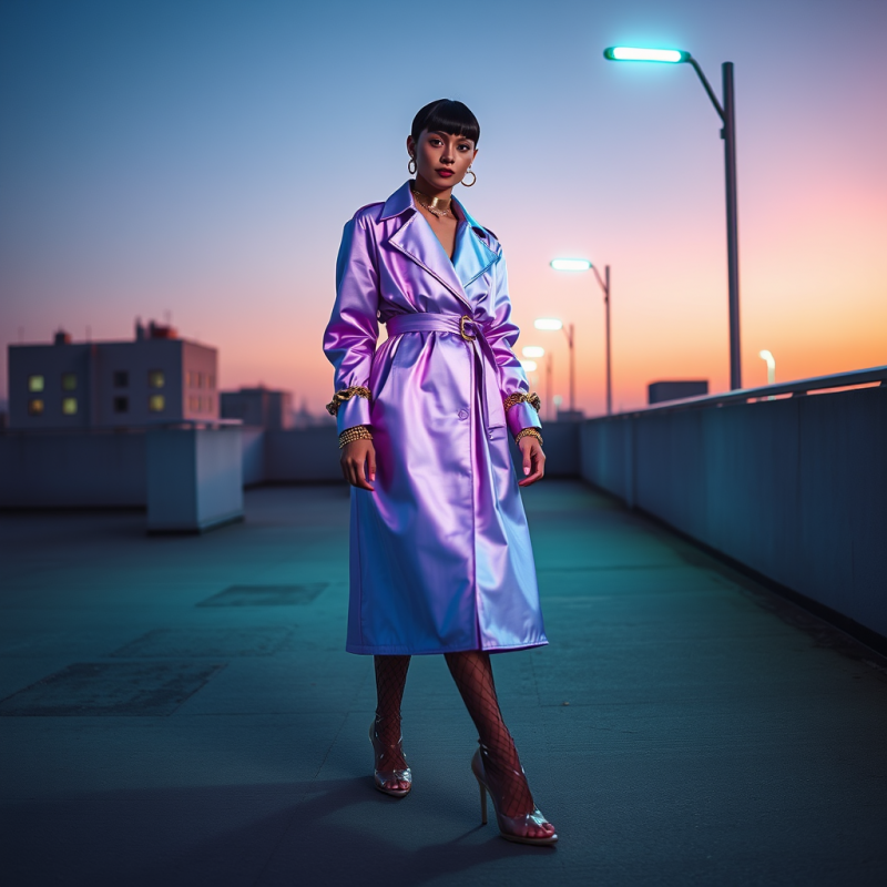 Genderless Model with Ink-black Hair and Sharp Cheekbon...