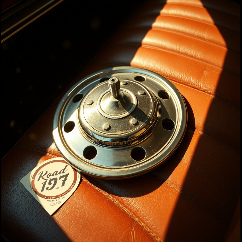 Gleaming Chrome Wheel Hubcap Rests on a Sunlit