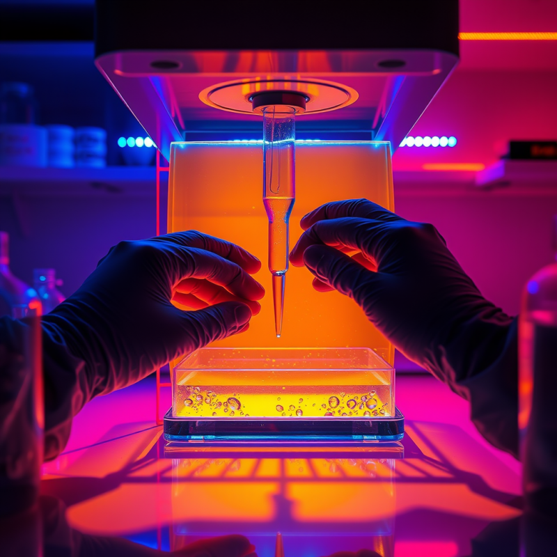 Glowing Amber-hued Crispr Gel Electrophoresis Chamber V...