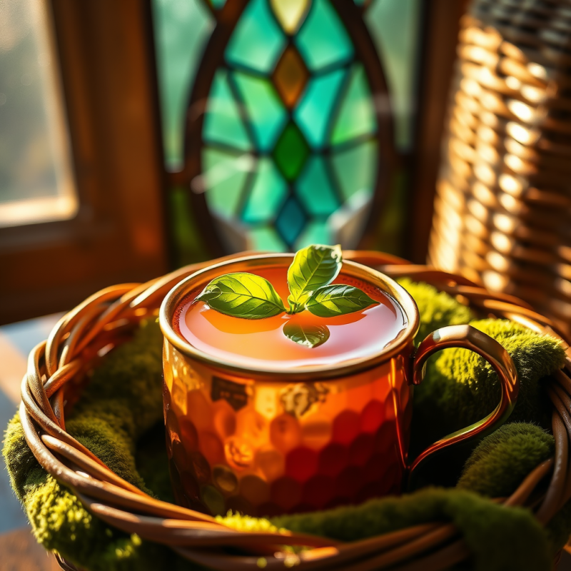 Glowing Amber-hued Liquid