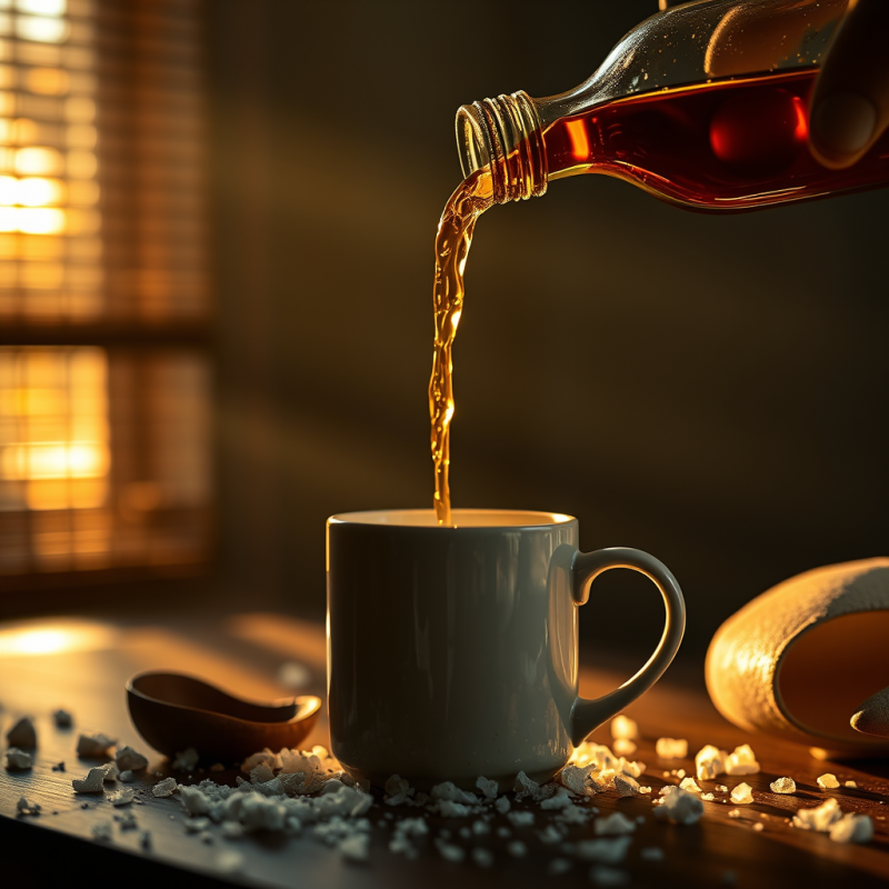 Glowing Amber-hued Liquid Being Poured from a Hand-blow...