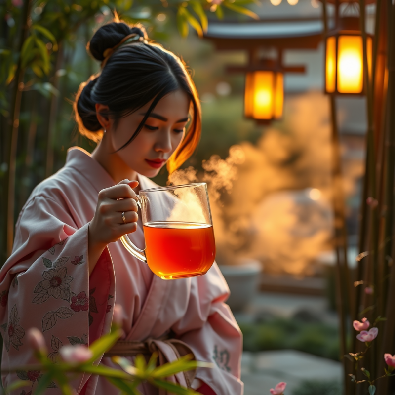 Glowing Amber Liquid Sloshes in a Hand-blown Glass Mug ...
