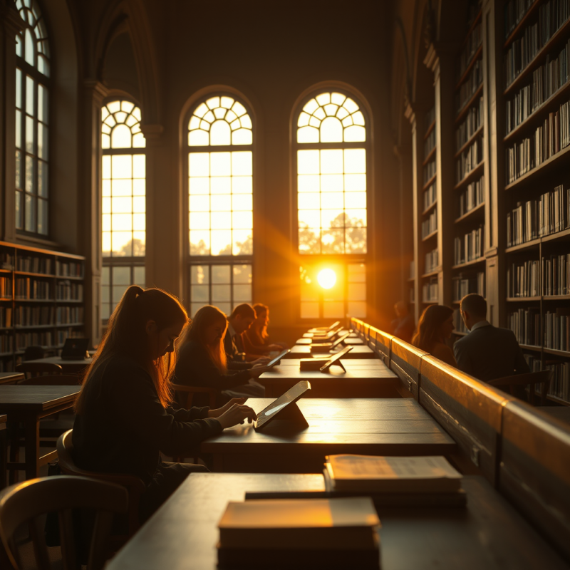 Glowing Amber Sunset Spills Through Tall