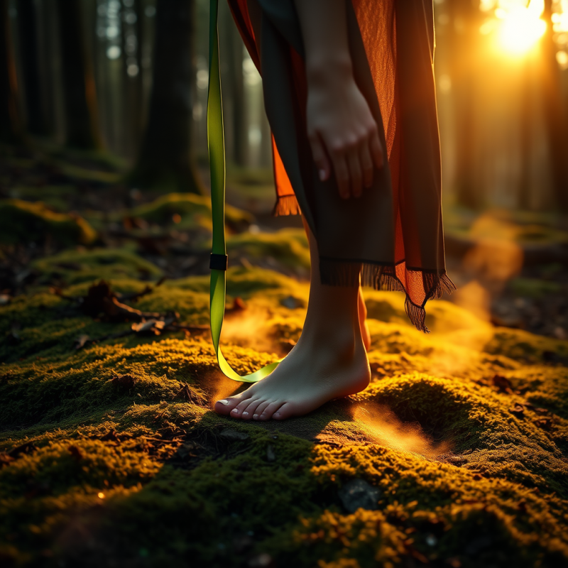 Bare Feet on Mossy Ground