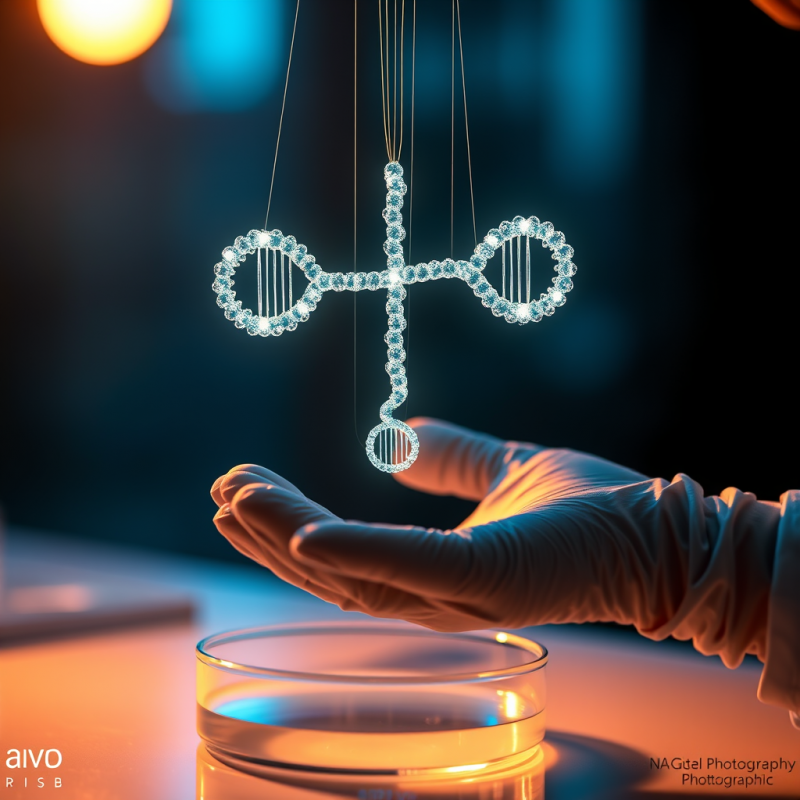 Glowing, Intricate Dna Double Helix Model Hovers