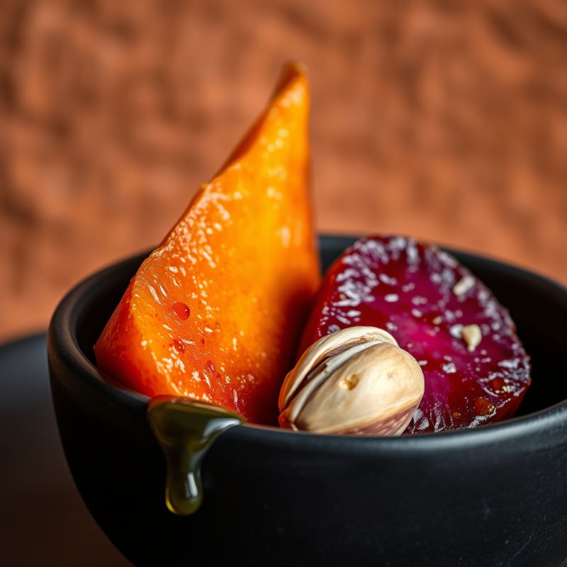 Golden-brown Caramelized Beetroot Wedge Glistening Unde...