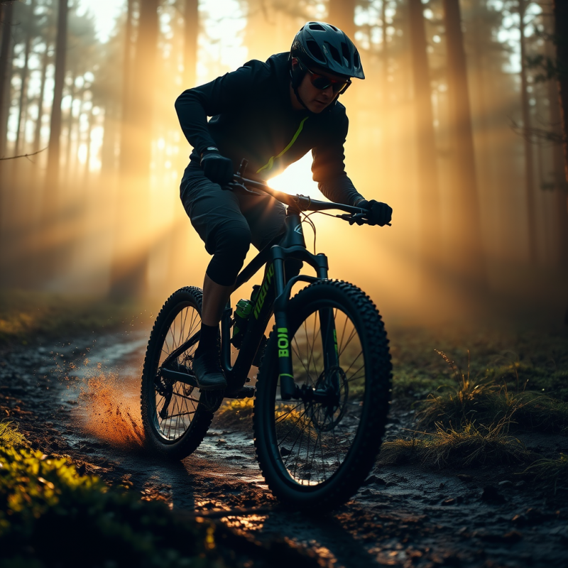 Golden-hour Backlight Slicing Through Mist as a Lone Moun...