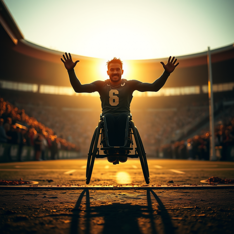 Golden-hour Backlighting Captures A Lone Wheelchair Rugby...