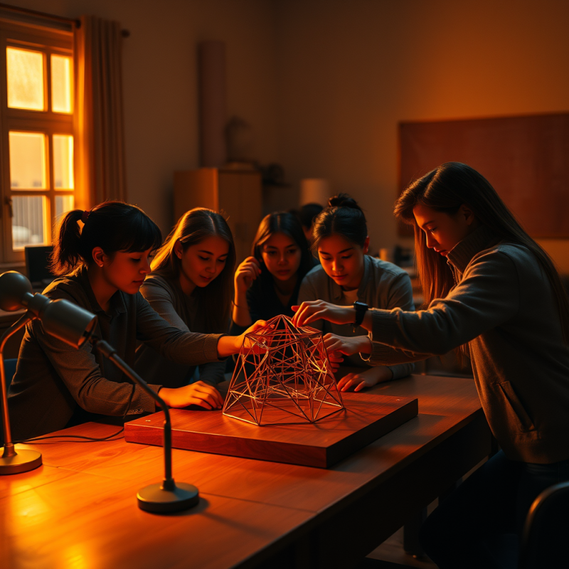 Golden-hour Classroom Bathed in Warm Amber Light