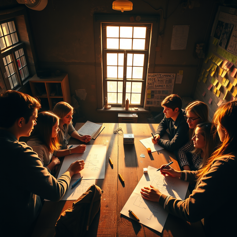 Golden-hour Classroom Shot from Above