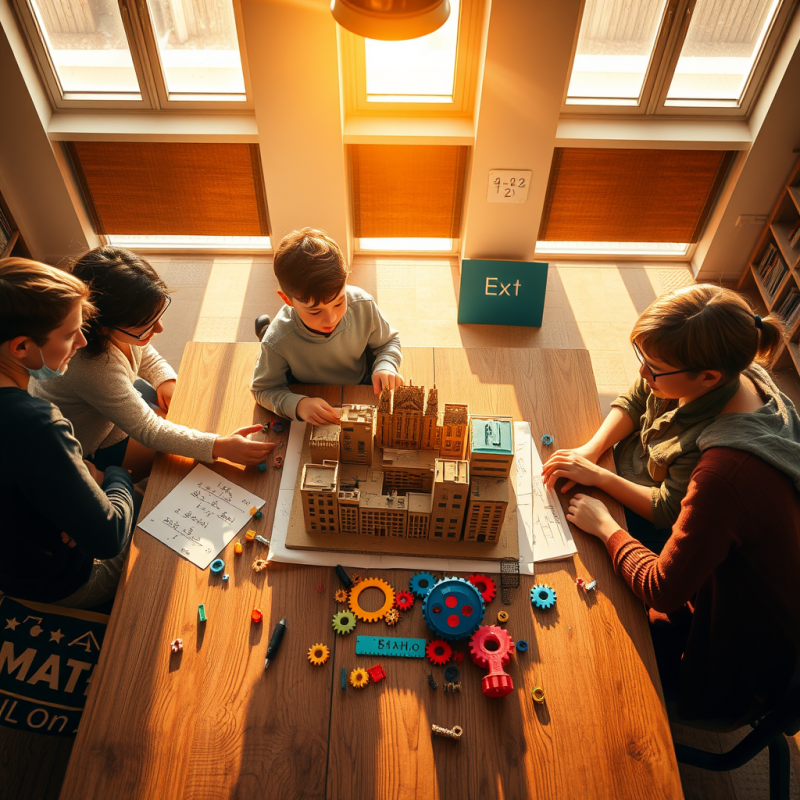 Golden-hour Classroom Shot from Above