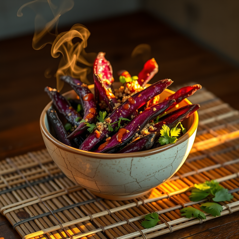 Golden-hour Glow Casts Soft Warmth Over a Cracked Ceramic...