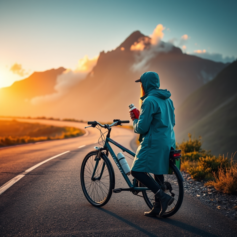 Golden Hour Glow Spills Across a Winding Mountain Road As...