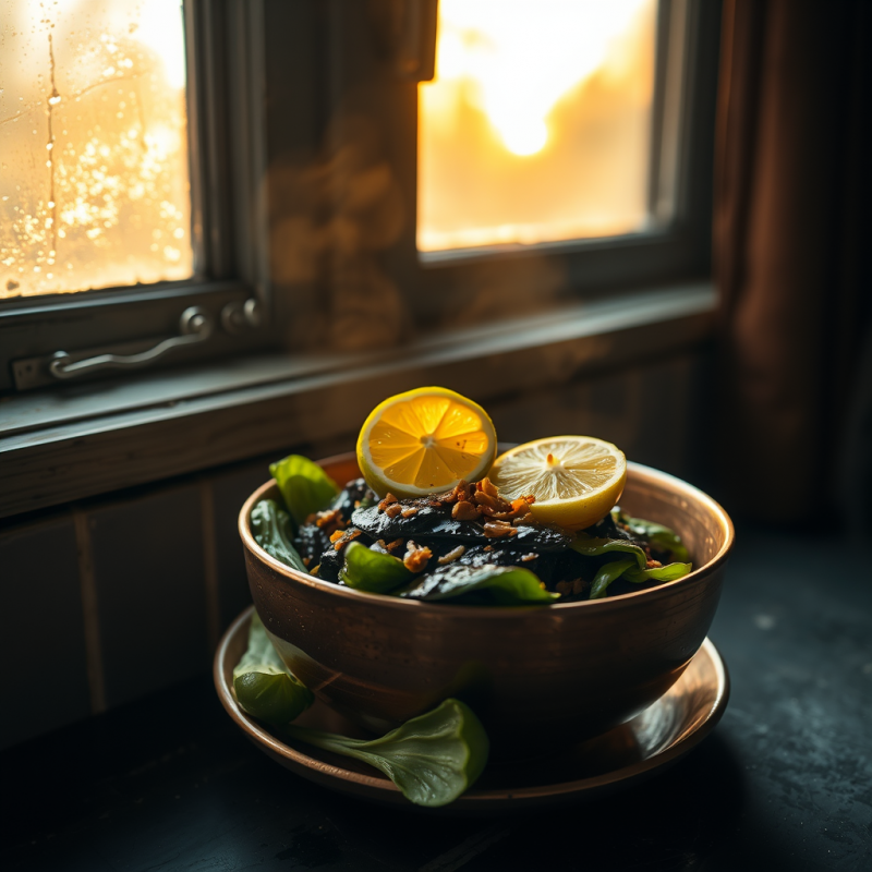 Golden Hour Light Spills Through A Dusty Kitchen Window