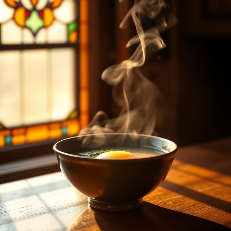 Golden Hour Light Spills Through a Stained-glass Window O...