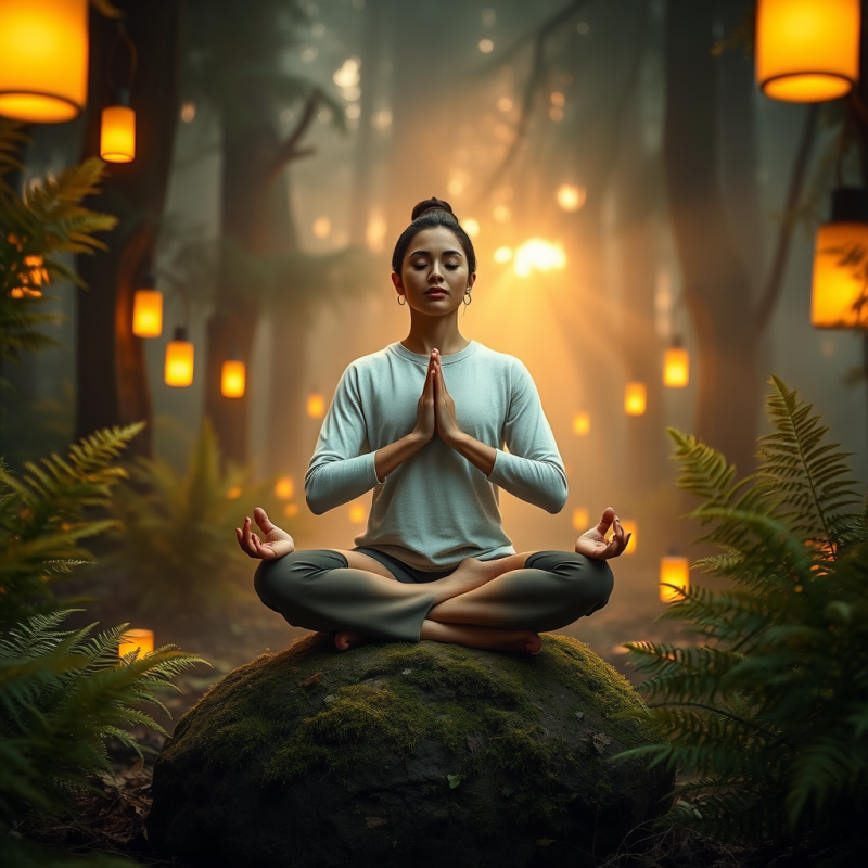 Golden-hour Portrait of a Person Practicing Breathwork ...