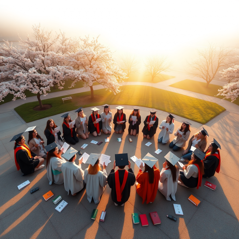 Graduation Ceremony in Blossom Grove