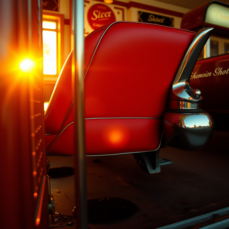 Golden-hour Shot of a 1957 Chevrolet Bel Air’s Rear F...