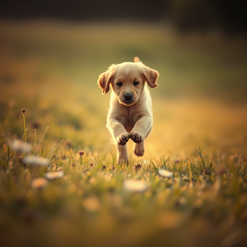 Golden Retriever Puppy with Muddy Paws and Floppy Ears ...
