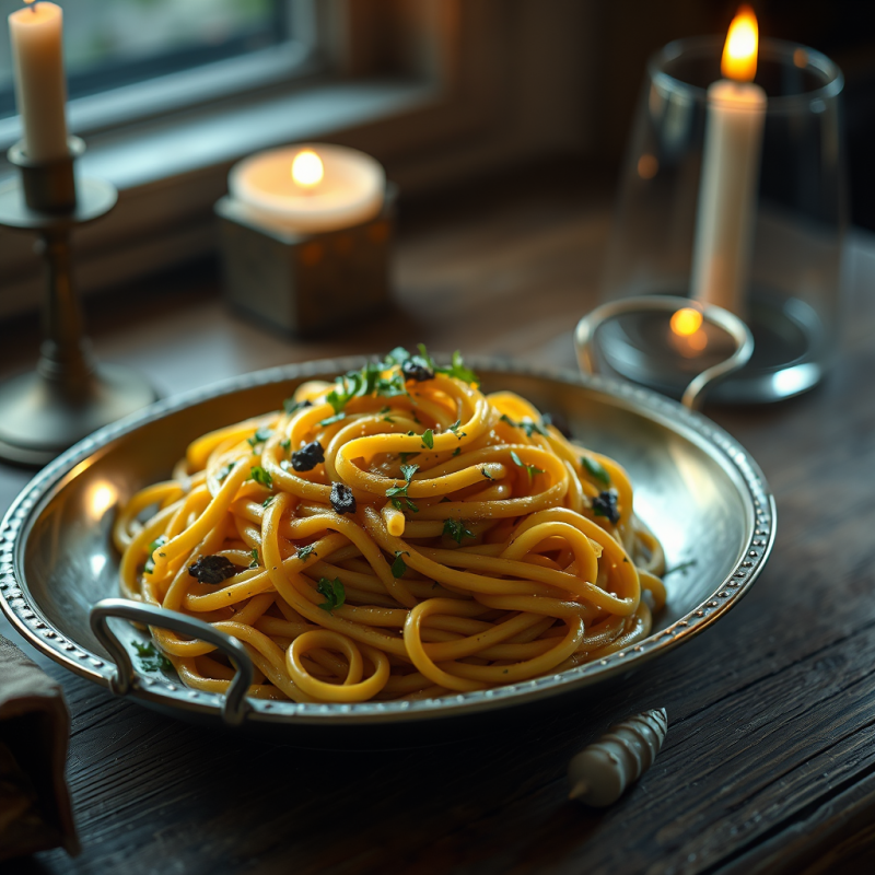 Golden Spiral Pasta Dish