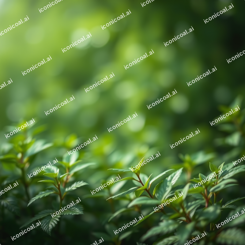 Green Foliage Blurred Nature Background Organic Fresh