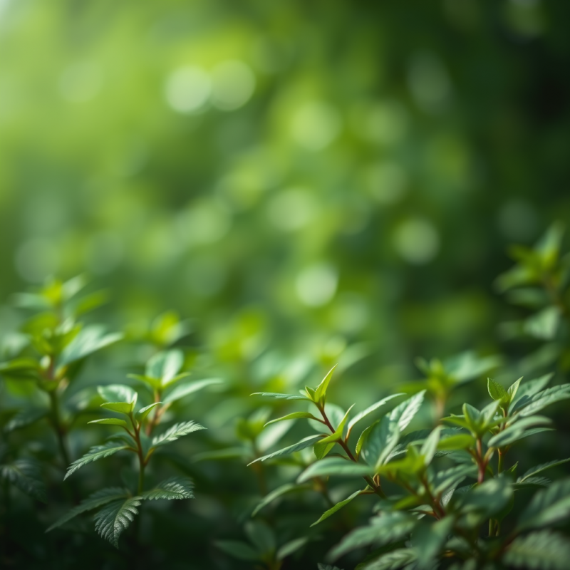 Green Foliage Blurred Nature Background Organic Fresh