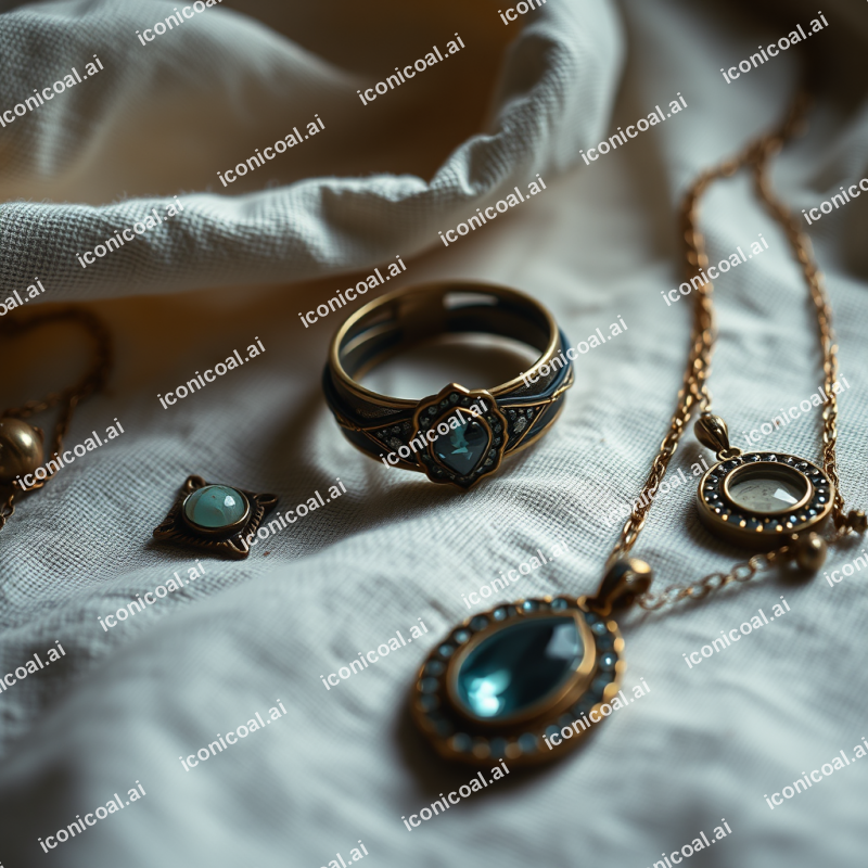 Handmade Artisan Jewelry On Linen Fabric Product Photography