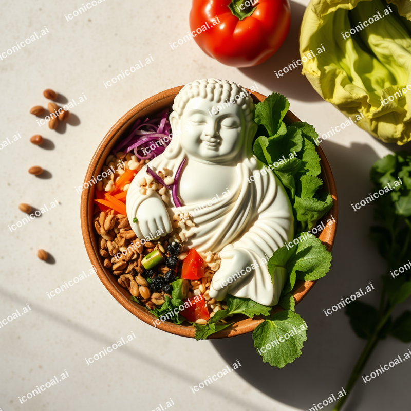 Healthy Buddha Bowl With Colorful Vegetables And Grains O...