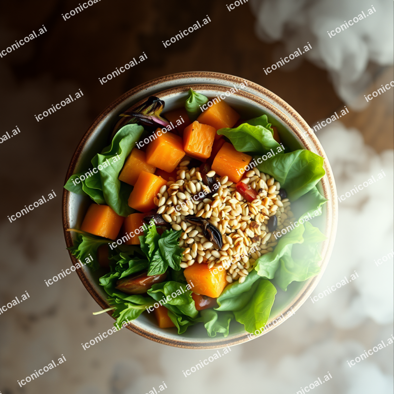 Healthy Buddha Bowl With Colorful Vegetables And Grains O...