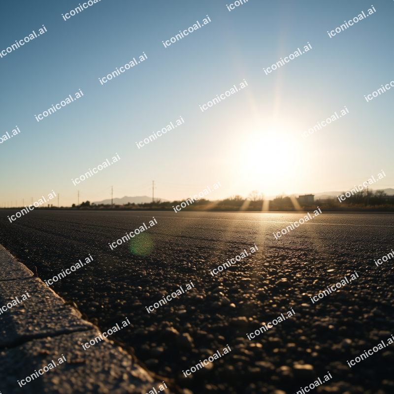 Heat Shimmer Distortion Over Sun-baked Asphalt