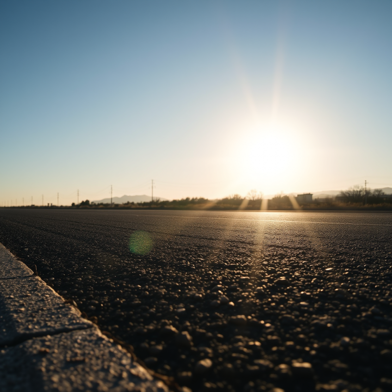Heat Shimmer Distortion Over Sun-baked Asphalt