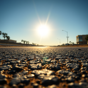 Heat Shimmer Distortion Over Sun-baked Asphalt