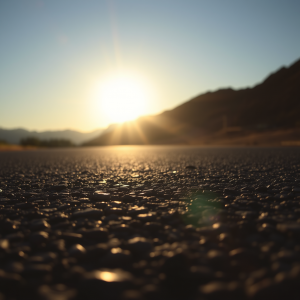 Heat Shimmer Distortion Over Sun-baked Asphalt