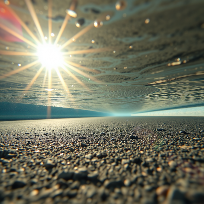 Heat Shimmer Distortion Over Sun-baked Asphalt