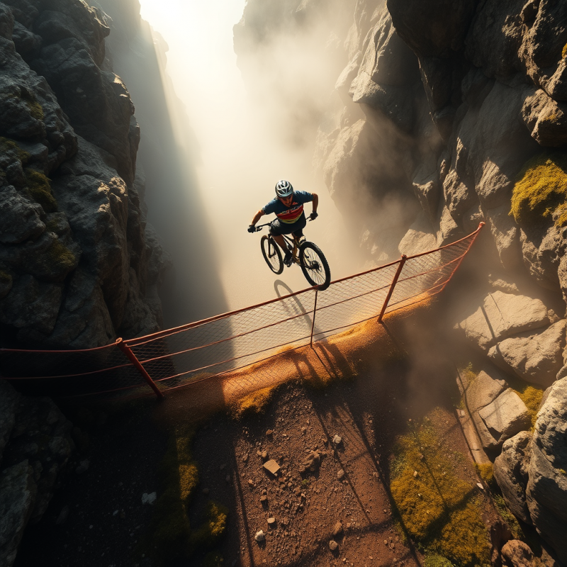 High-speed Drone Shot from Above Captures a Lone Mounta...