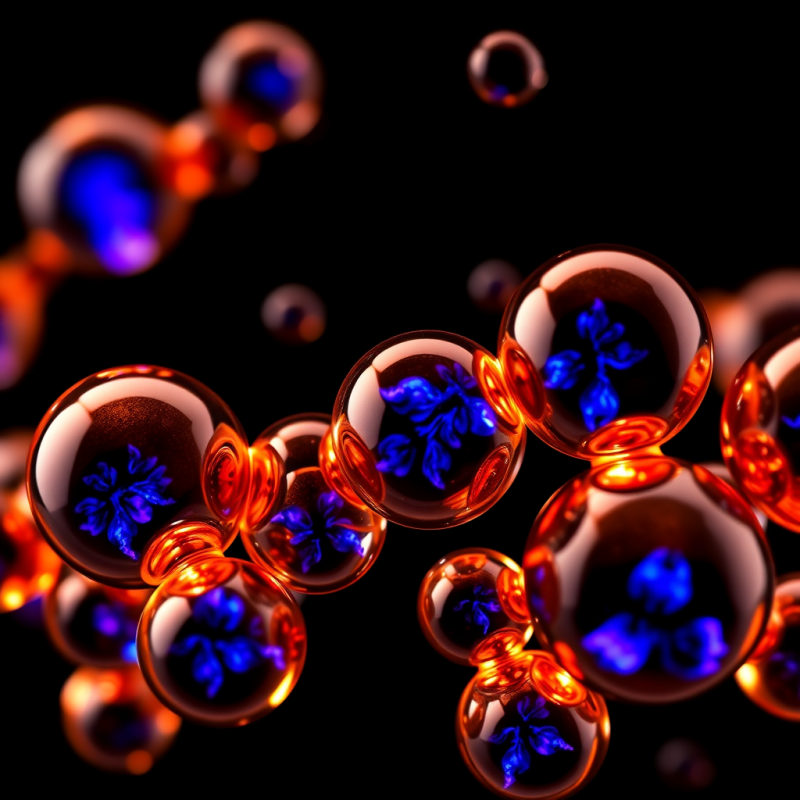 High-speed Macro Shot of Molten Copper Droplets Merging...