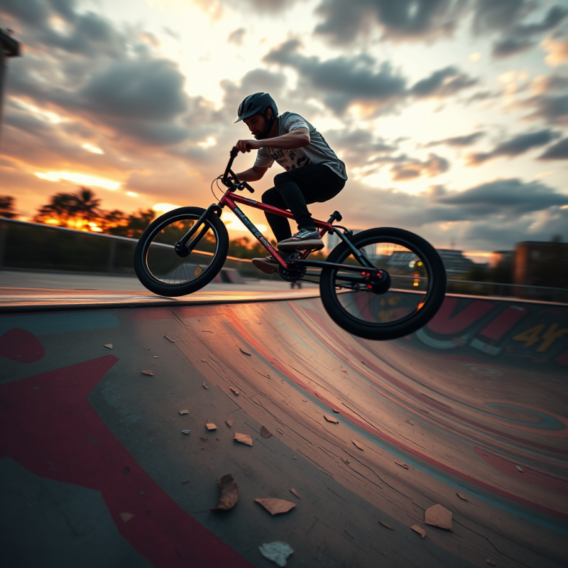 High-speed Slow-motion Shot of a Bmx Rider Mid-air Over...