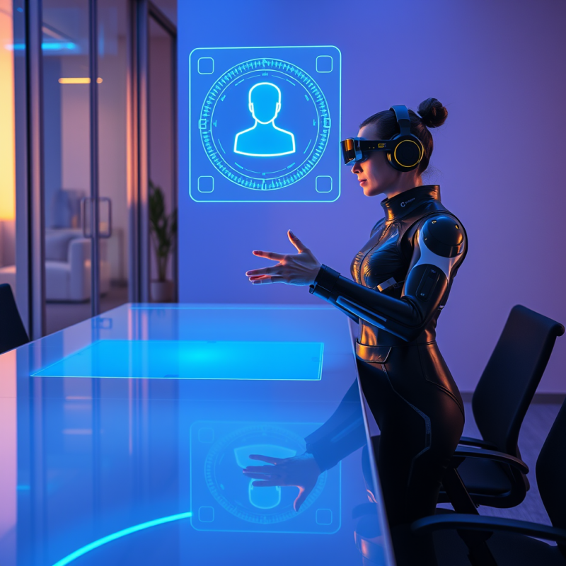 Holographic Ai Assistant Floats Mid-air Above a Sleek