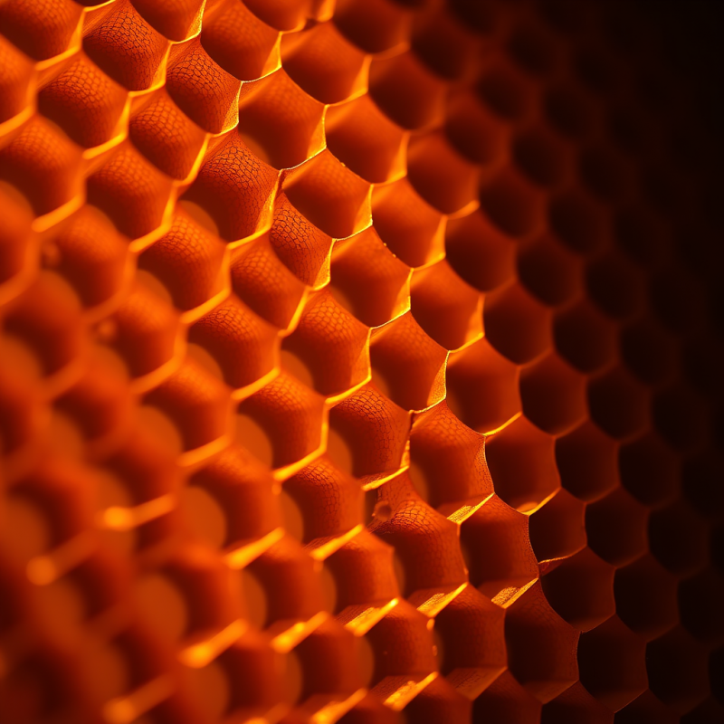 Honeycomb Cells in Extreme Macro Showing Hexagonal Perfec...