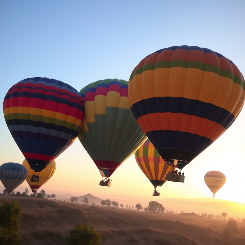 Hot Air Balloons Rising at Dawn Colorful Adventure