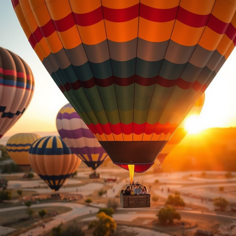Hot Air Balloons Rising at Dawn Colorful Adventure