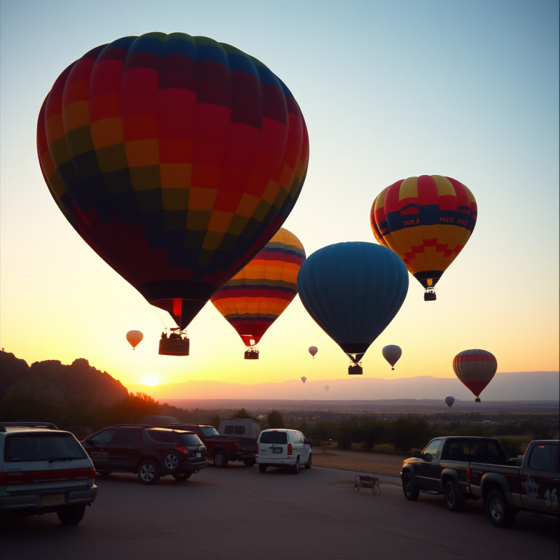 Hot Air Balloons Rising at Dawn Colorful Adventure