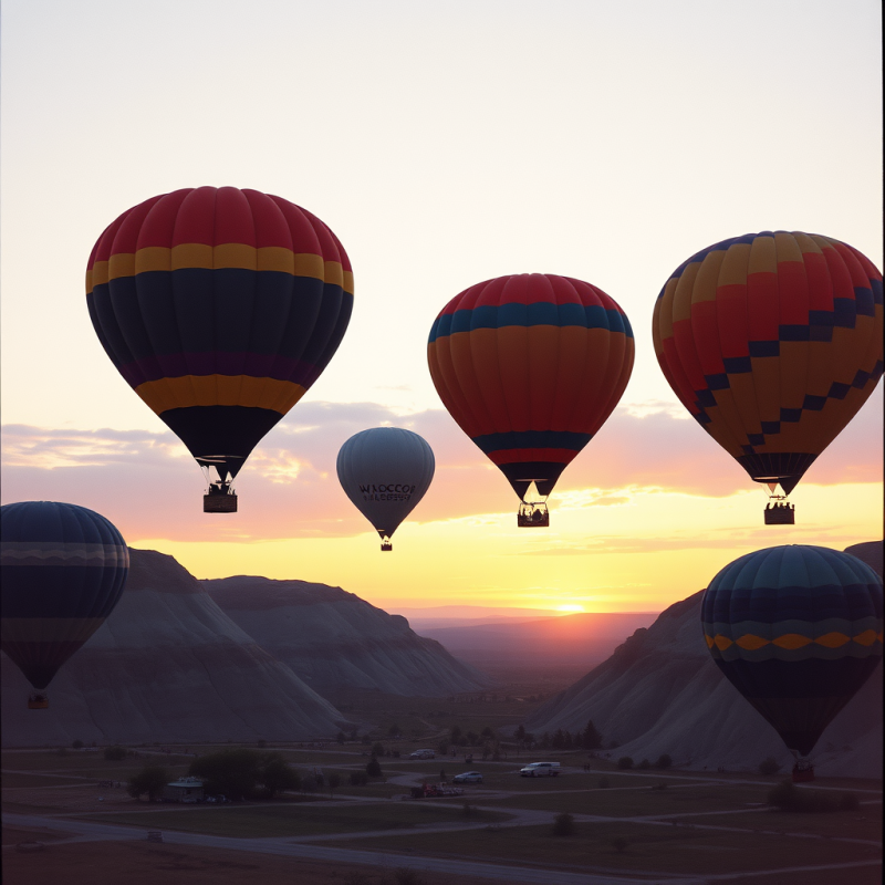 Hot Air Balloons Rising at Dawn Colorful Adventure