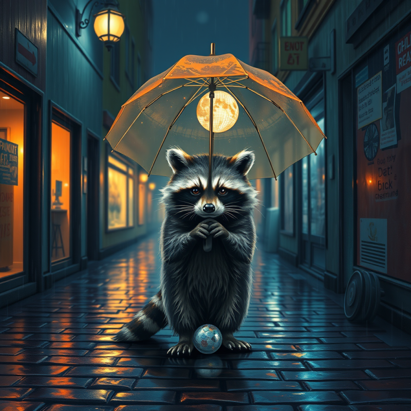 Hyper-detailed Gouache Illustration of a Melancholic Ra...