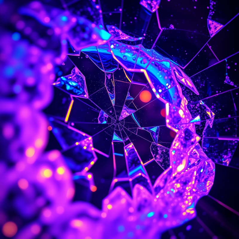 Hyper-detailed Macro Shot Of Crystalline Silica Fractures...