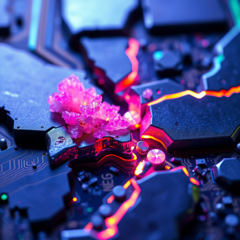 Hyper-detailed Macro Shot of Crystallized Copper Oxide Ve...